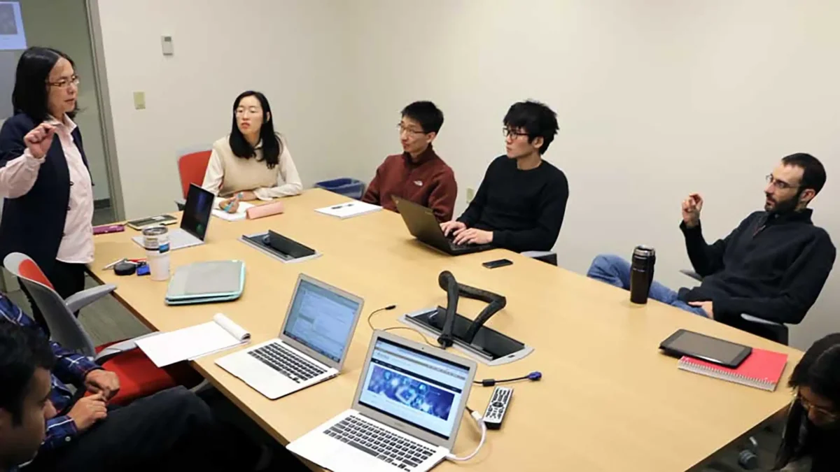 Hong Wan with Purdue University Blockchain Lab research team.