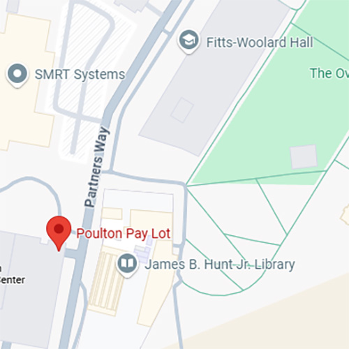 A map to the Poulton Pay LotNC State campus parking map - click for directions