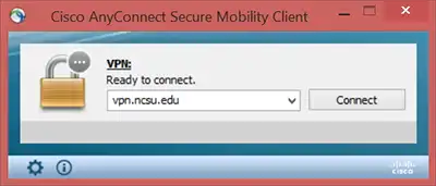 A screenshot of the VPN connection window.