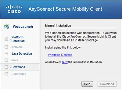 a screenshot of the Cisco VPN login screen.