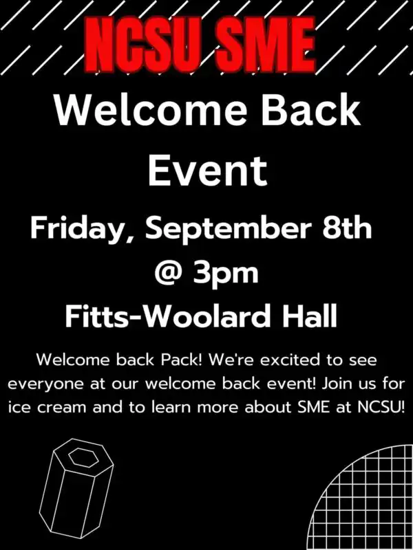 flyer for the welcome back event