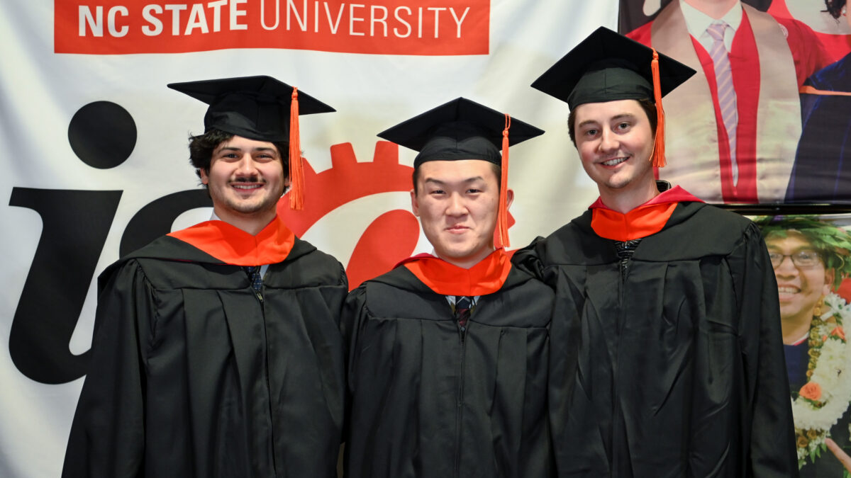 ISE Students celebrating graduation during reception.