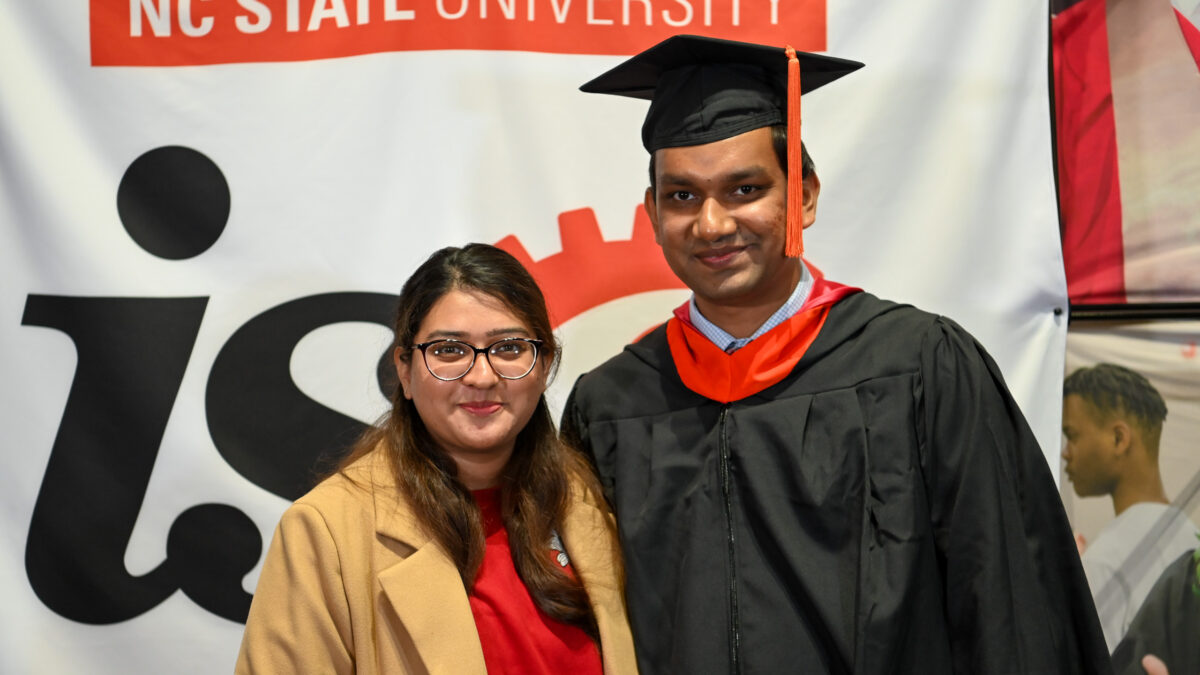 ISE Students celebrating graduation during reception.