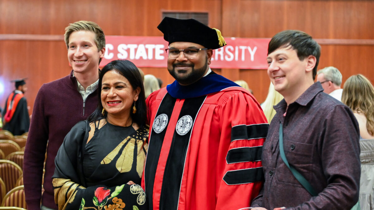 ISE Students celebrating graduation during reception.