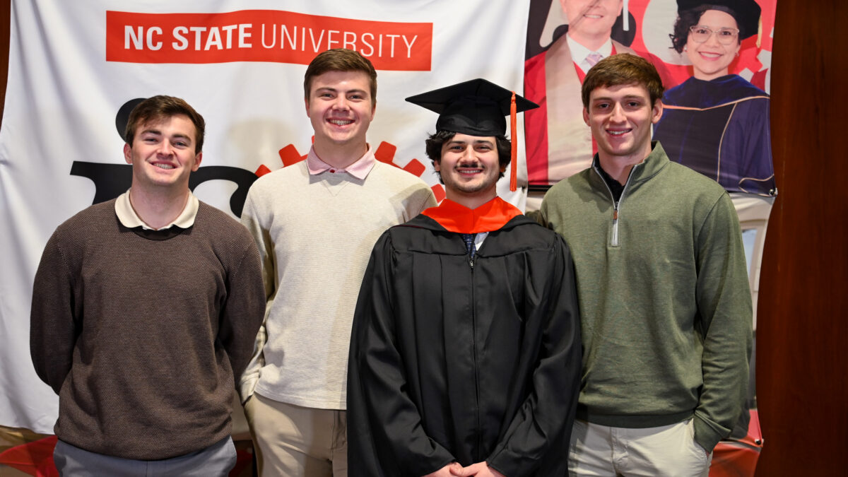 ISE Students celebrating graduation during reception.