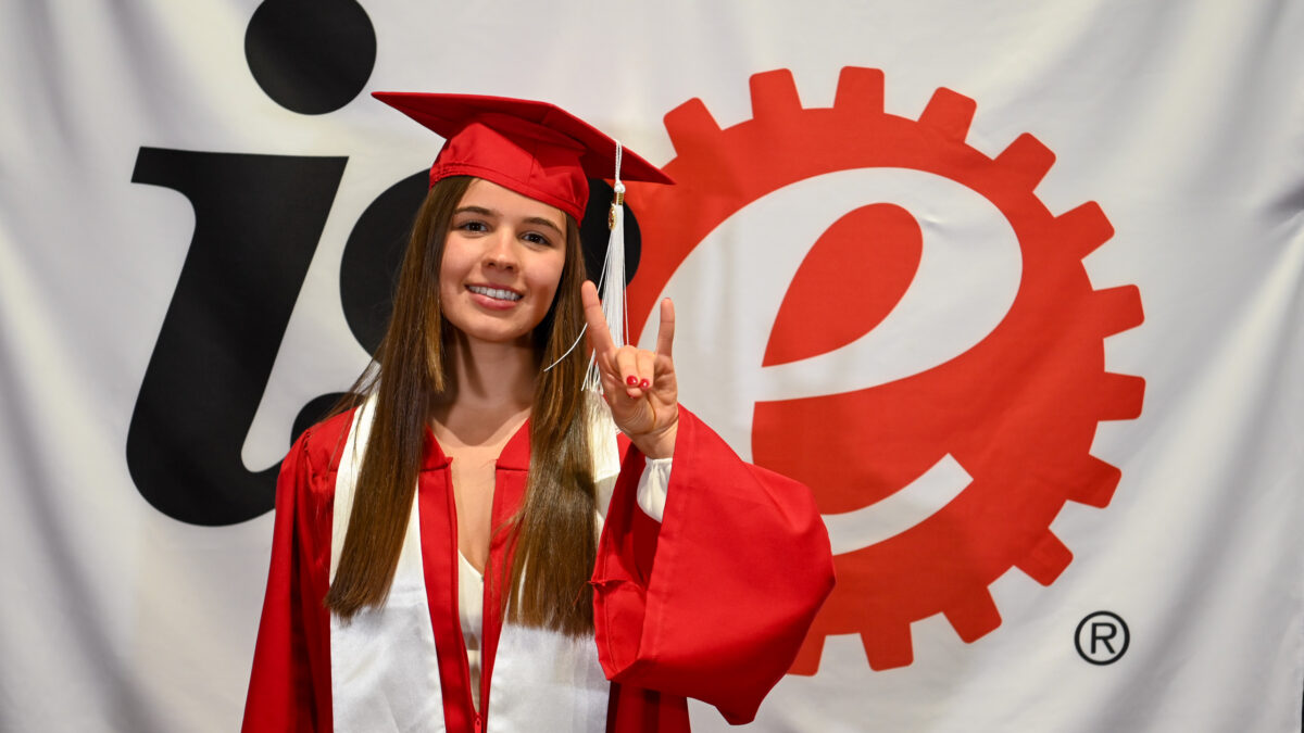 ISE Students celebrating graduation during reception.