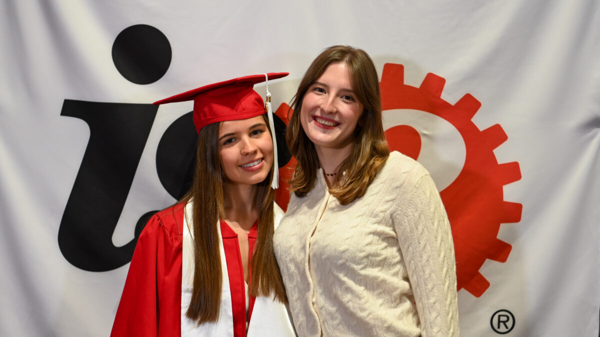 ISE Students celebrating graduation during reception.