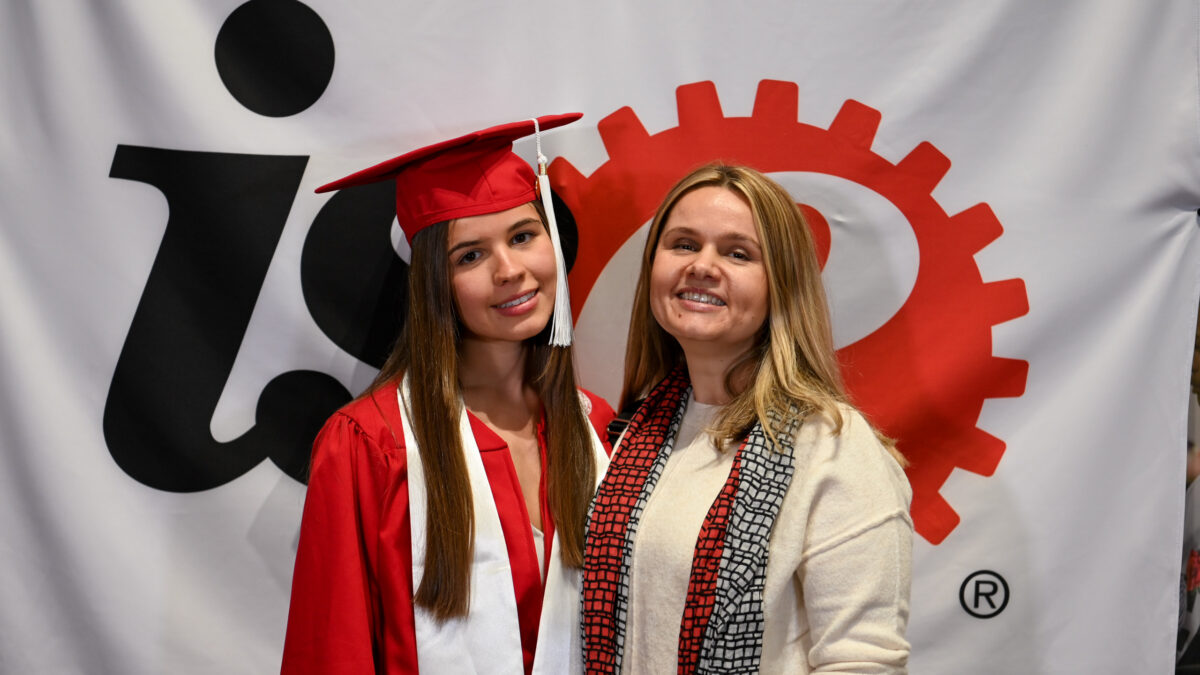 ISE Students celebrating graduation during reception.