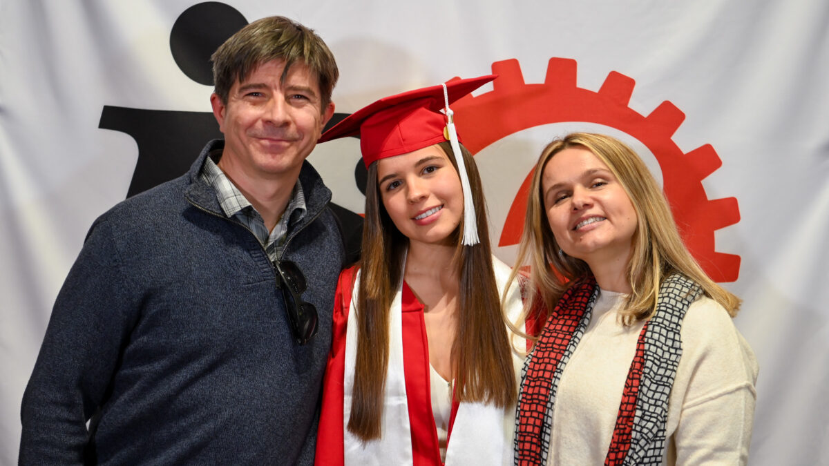 ISE Students celebrating graduation during reception.