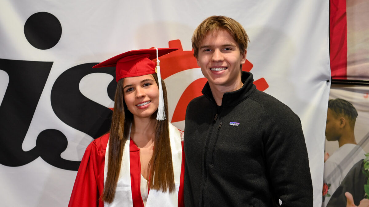 ISE Students celebrating graduation during reception.