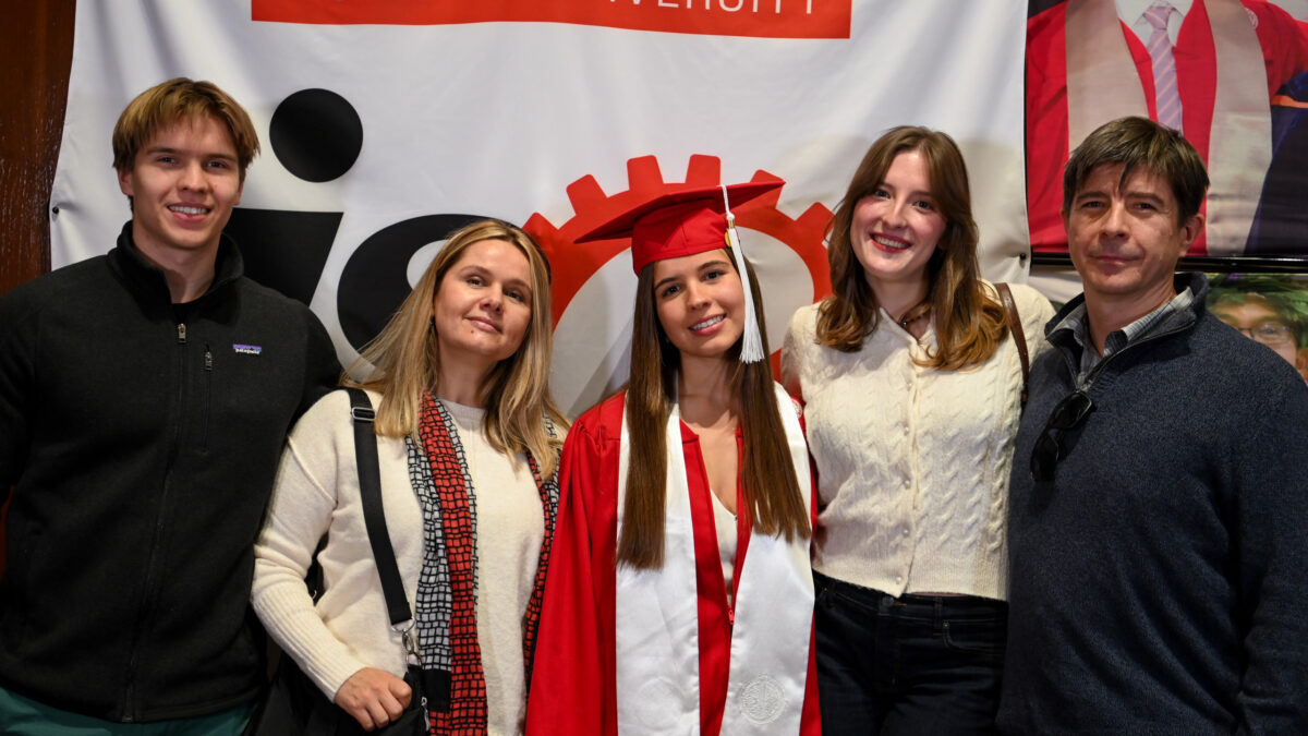 ISE Students celebrating graduation during reception.