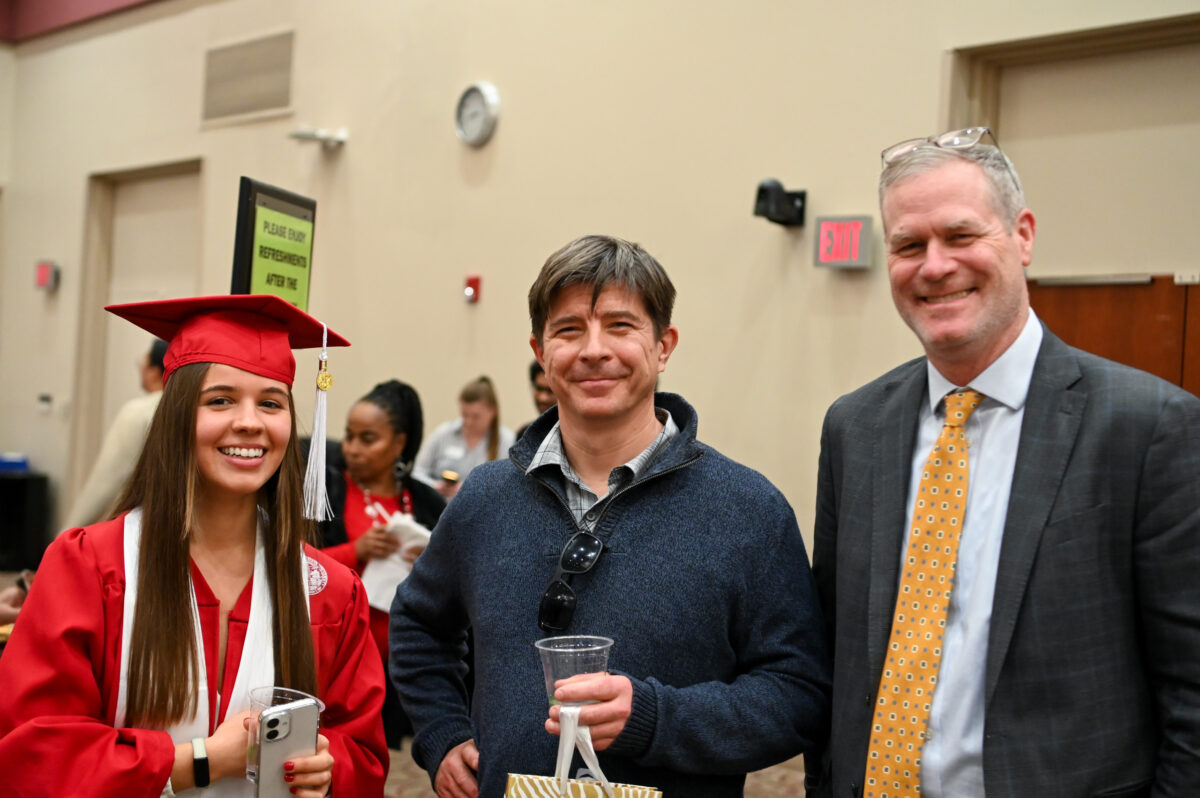 ISE Students celebrating graduation during reception.